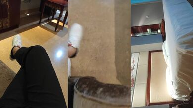 【爱情故事】偷拍人妻报复性找陌生人打炮，人家说九个带眼镜有十个骚，嗷嗷爽叫 (1)